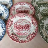 8 Johnson Bros "Coaching Scenes" English dessert plates