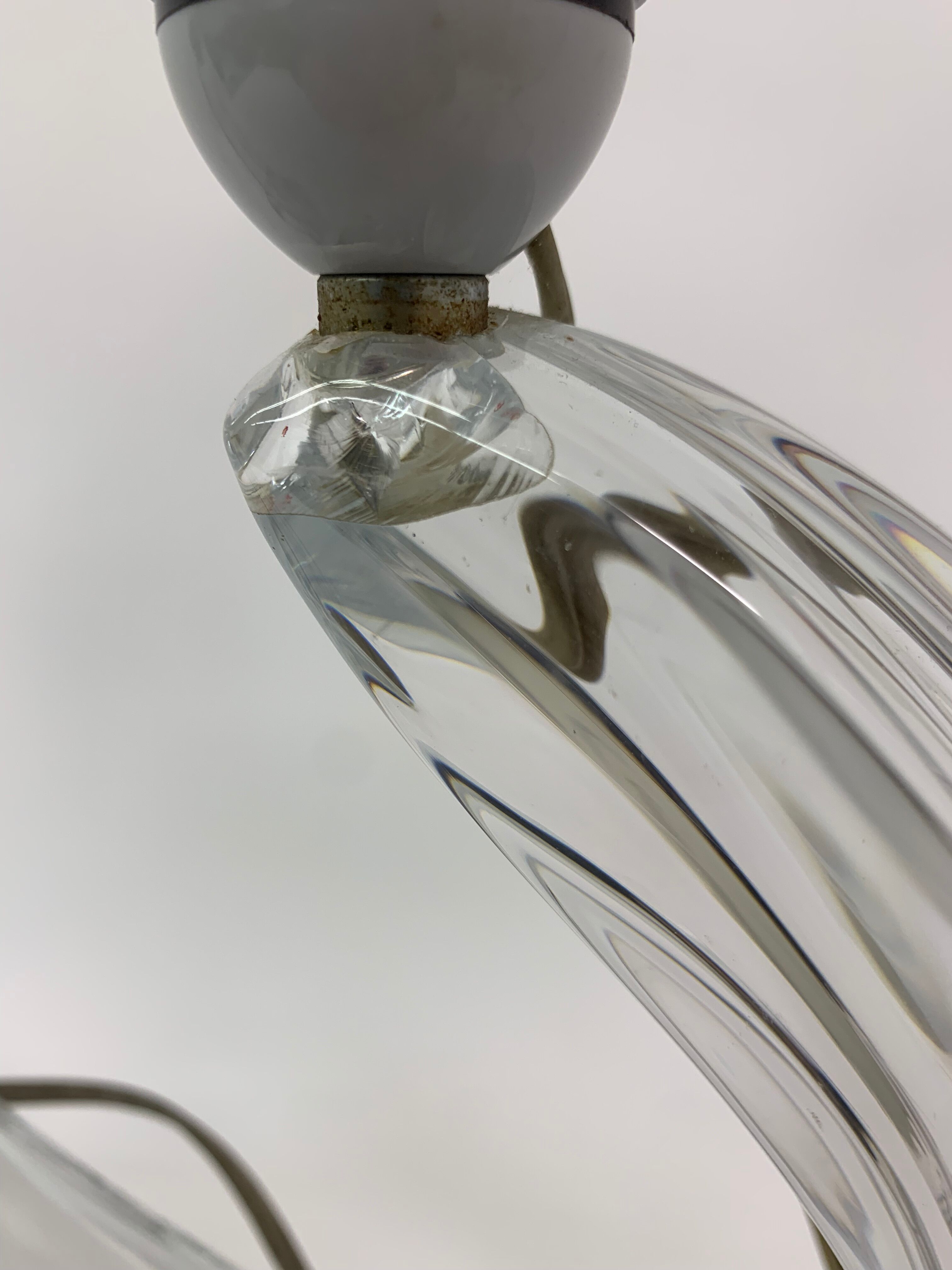 Set of 2 Daum France crystal table lamp , 1950's