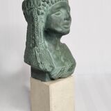 Bust of Maketaton, daughter of Nefertiti in patinated plaster in imitation of bronze, 24 cm