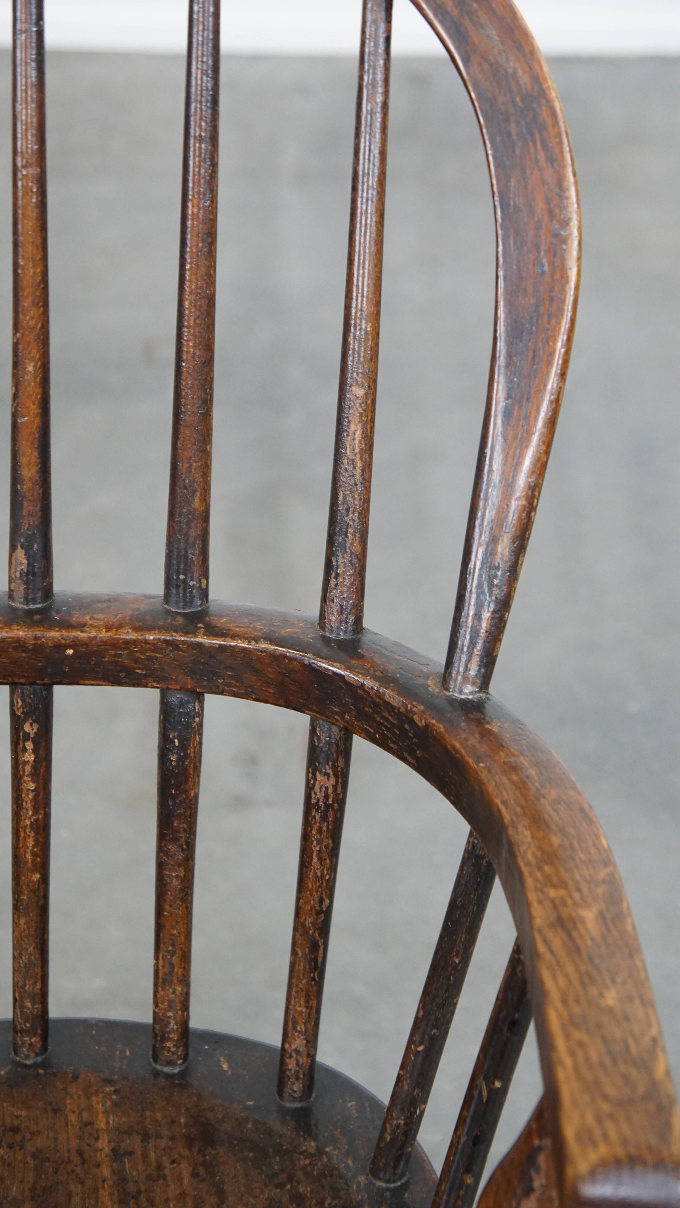 Early 19th century antique English Windsor children's rocking chair