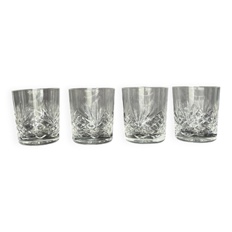 4 cut crystal whiskey glasses