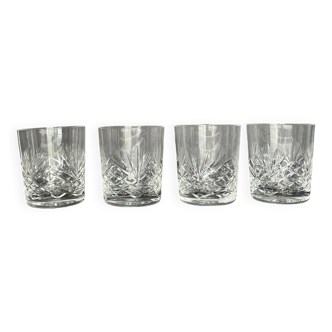 4 verres à whisky en cristal taillé