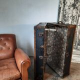 Old cabin trunk, suitcase. height 103cm