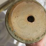 Stoneware candle holder signed Lucien Talbot