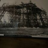 Two photos of the Eiffel Tower under construction