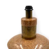 Hollywood regency pink granite and brass table lamp base, Italy 1970 ca.