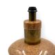 Hollywood regency pink granite and brass table lamp base, Italy 1970 ca.