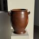Very large glazed brown terracotta pot with two handles H41 D30