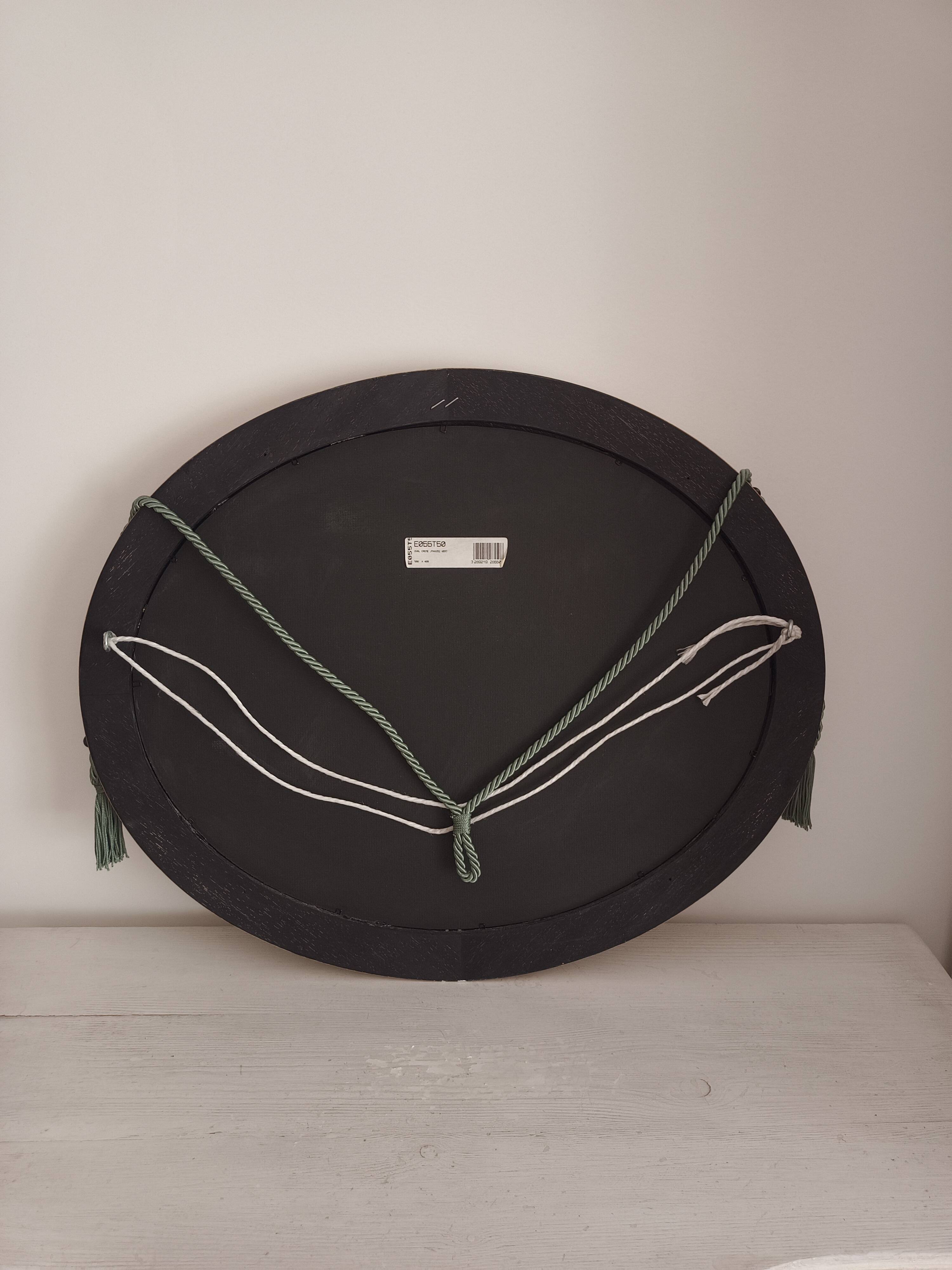 Art Deco period 1920s beveled oval mirror painted wood 58x48 cm