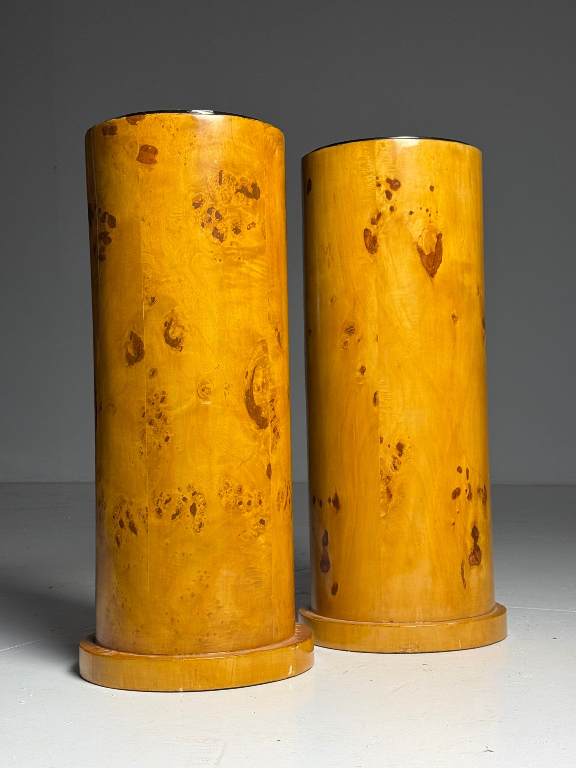 Burl wood veneered columns 20th century