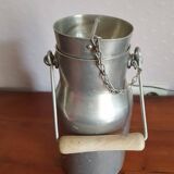 Vintage complete aluminum milk jug milk can