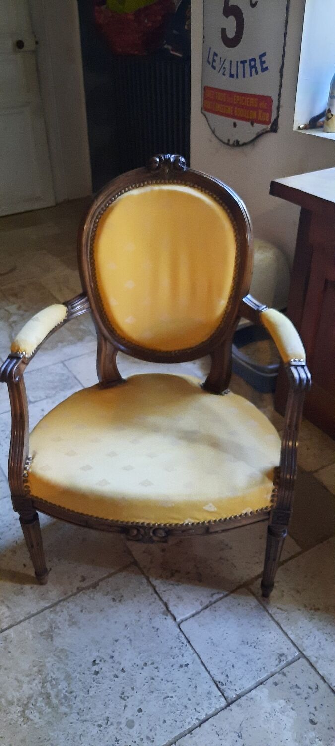 Pair of Louis XVI style armchairs