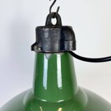 Industrial Green Enamel Factory Pendant Lamp, 1960s