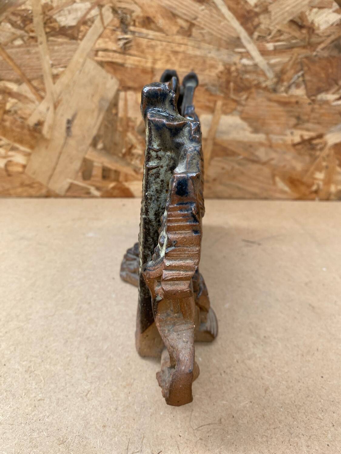 Antique Joe & Pat ROWLAND St Vicens Glazed Ceramic Vase 1960 France #B471