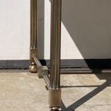 Rectangular bronze and marble coffee table