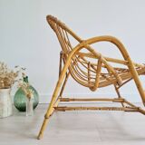 Rattan basket chair, 1960s