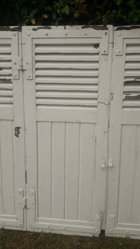 Shutters 4 leaves H148xW245cm (2) antique oak louvres pair 2