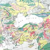 Old map of Europe 43x43cm from 1950