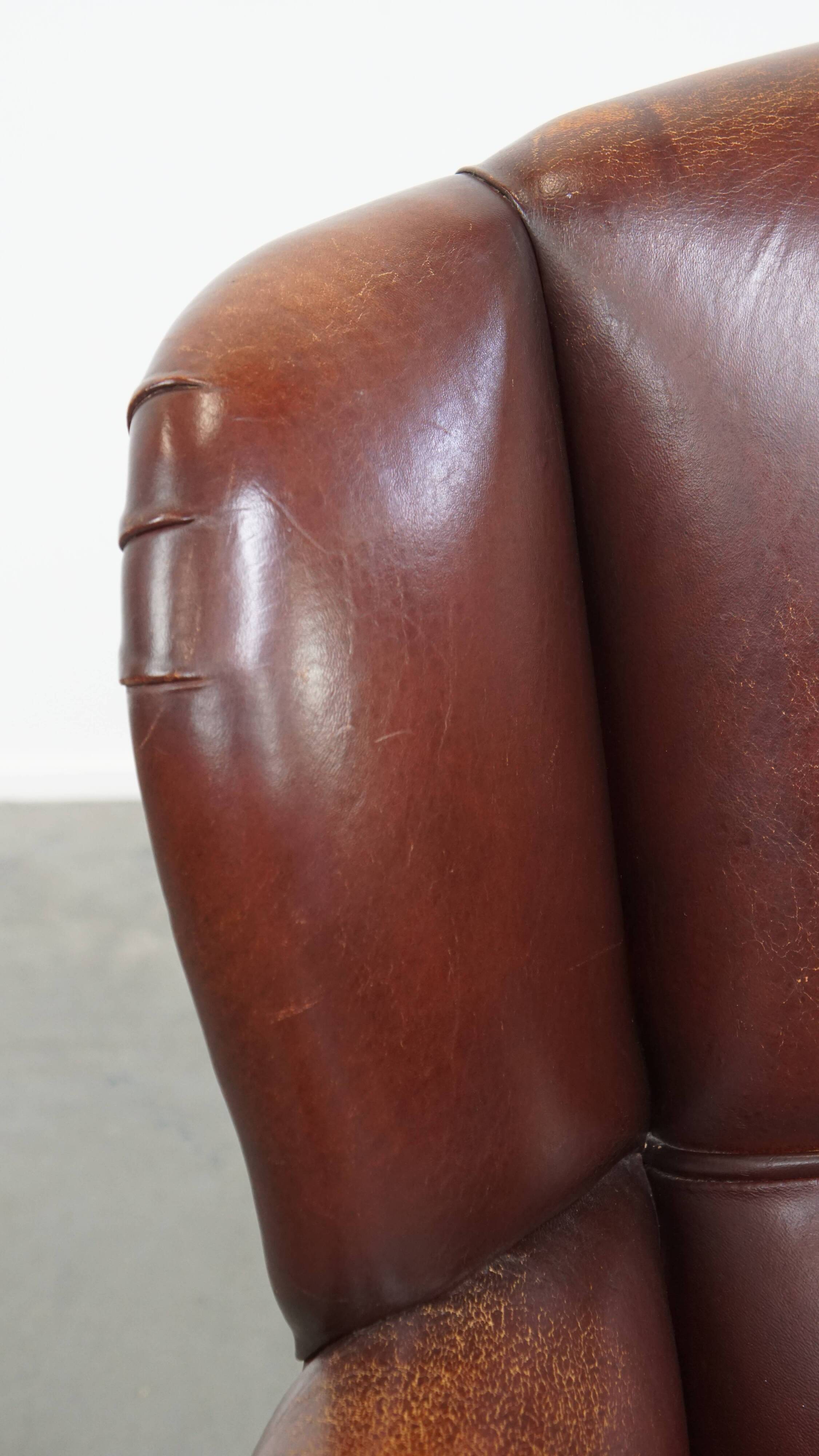 Sheepskin Leather Wingback Chair