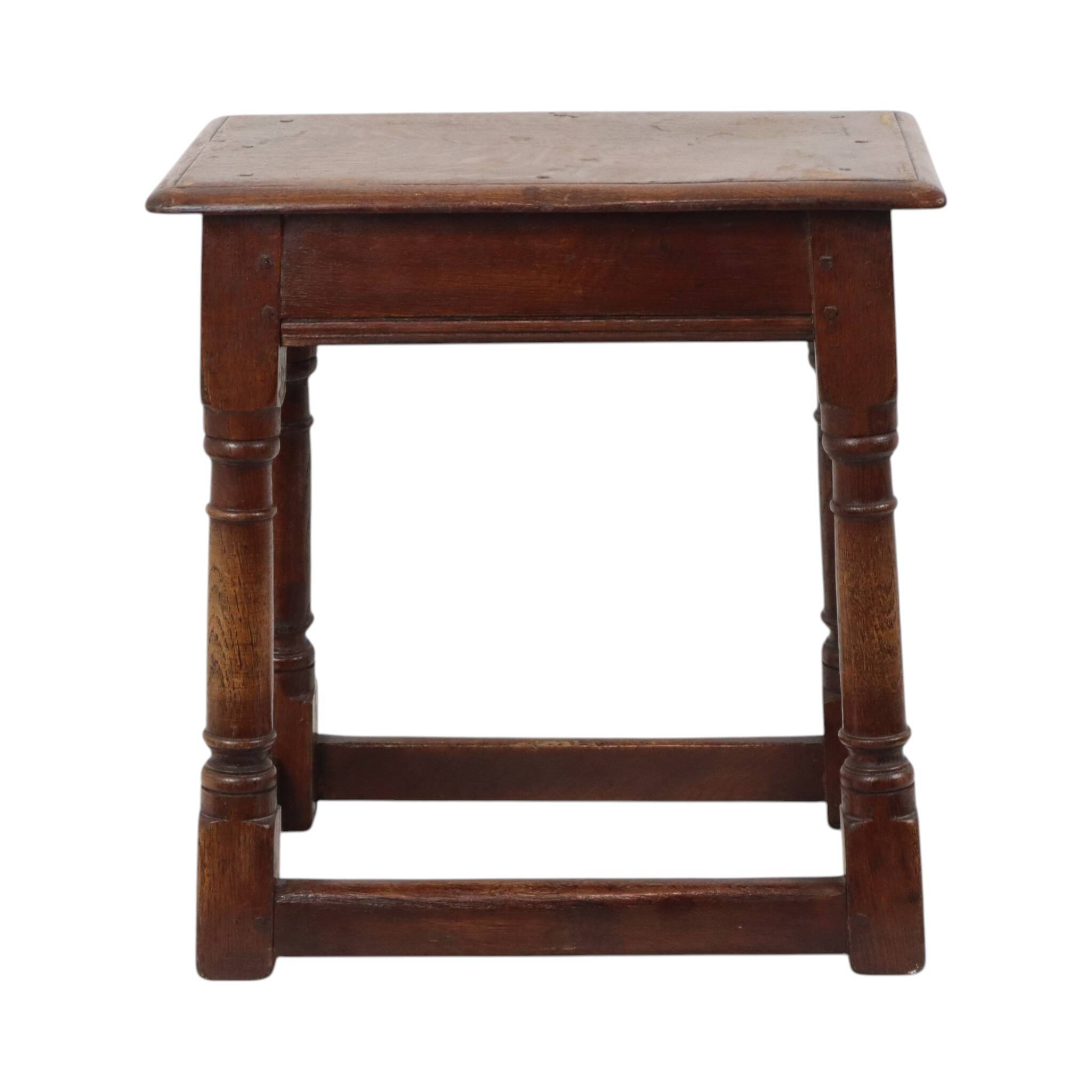 Tabouret en chêne massif anglais, 19e siècle