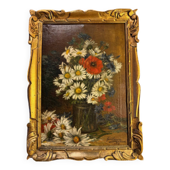 Still life with daisies, signed and dated 1914