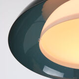 Italian green space age pendant lamp in plexiglass, 70s