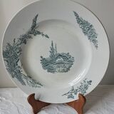 Round, hollow dish, FF Pexonne. Ironstone. Country style.