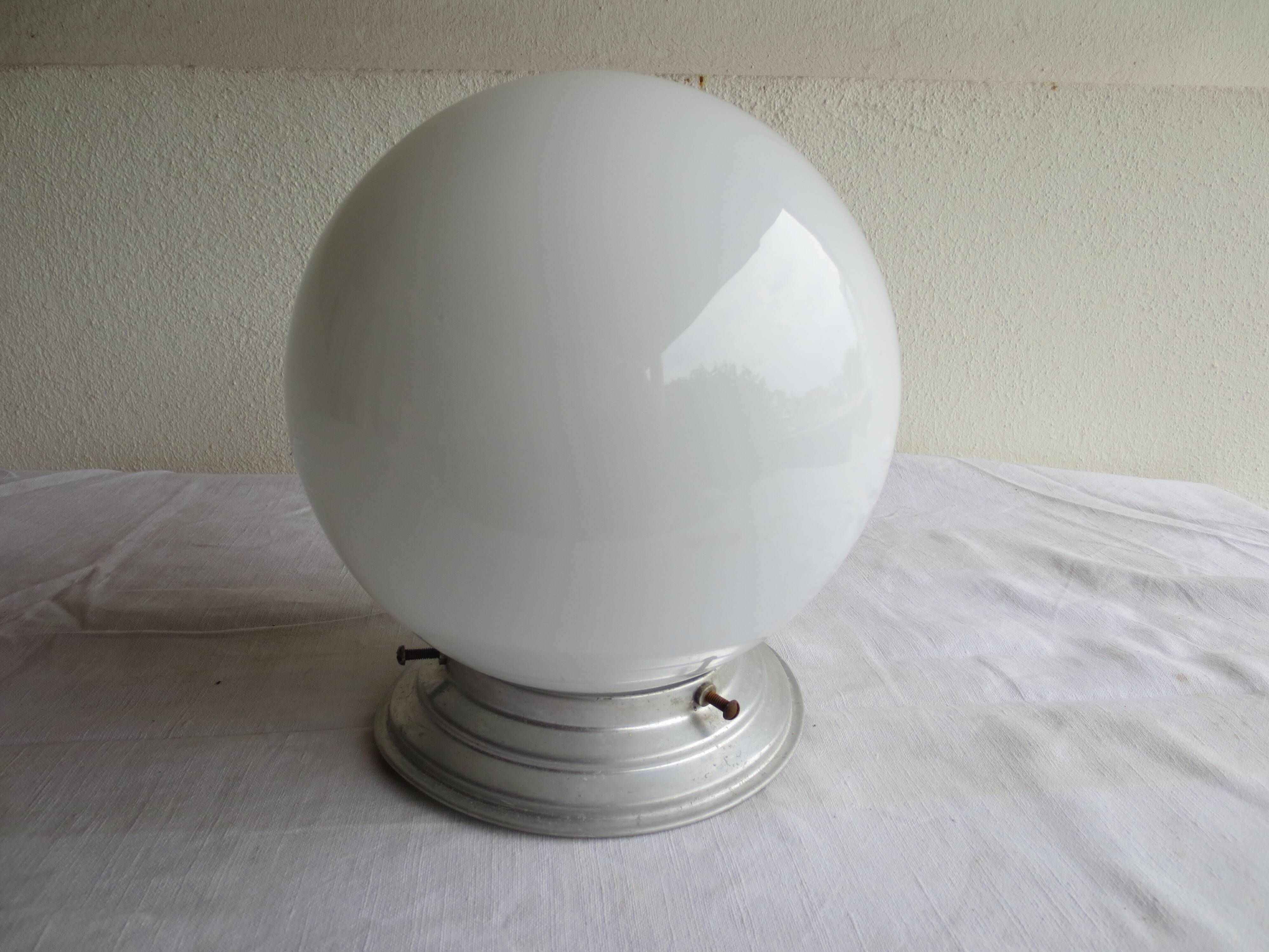 white opaline globe ceiling light