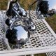 Italian design chandelier in chrome metal 3 lights Rolly 1973