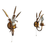 Pair of vintage Italian Hollywood Regency style sconces