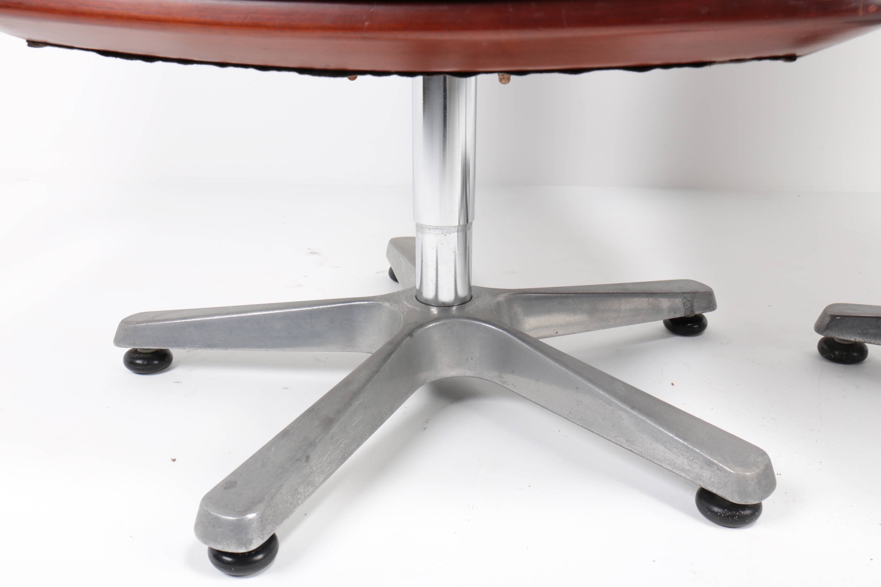 Pair of leather visitor armchairs by Eugen Schmidt