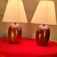 pair of small Scandinavian style bedside lamps 25x15