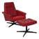 Red Faux Leather Swivel Chair and Footrest by Up Zavody 1970