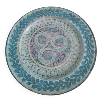 Ceramic plate Robert Le Hénaff - Breton triskell - 1986