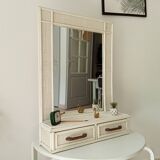 Large vintage rattan and cane mirror from the 70s