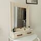 Large vintage rattan and cane mirror from the 70s