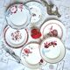 Mismatched antique flat plates in earthenware accompanied by a p