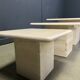 Tables gigognes en travertin vintage ou tables d'appoint, années 1970