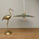 Vintage lampshade pendant light in green enameled sheet metal