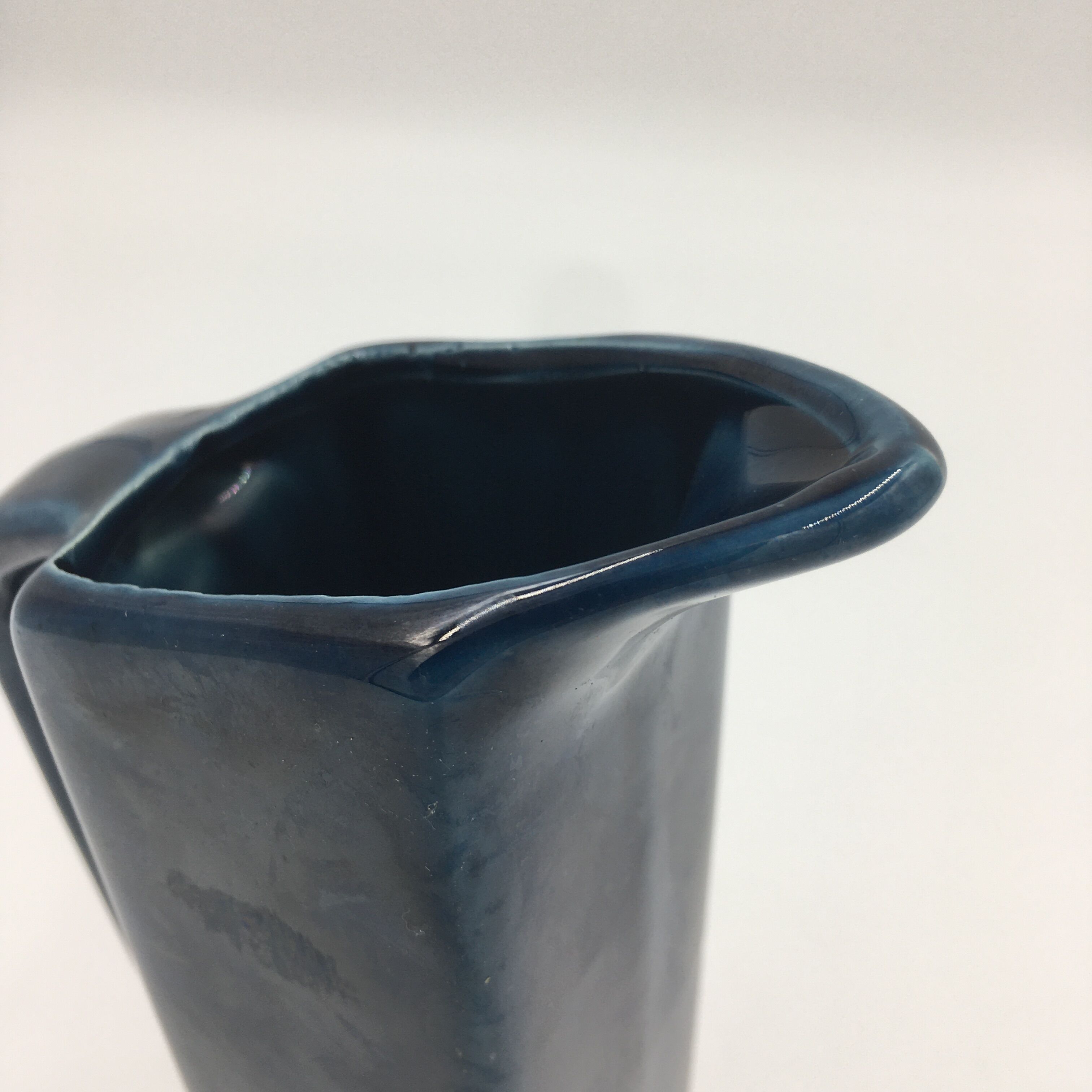 Square blue ceramic jug