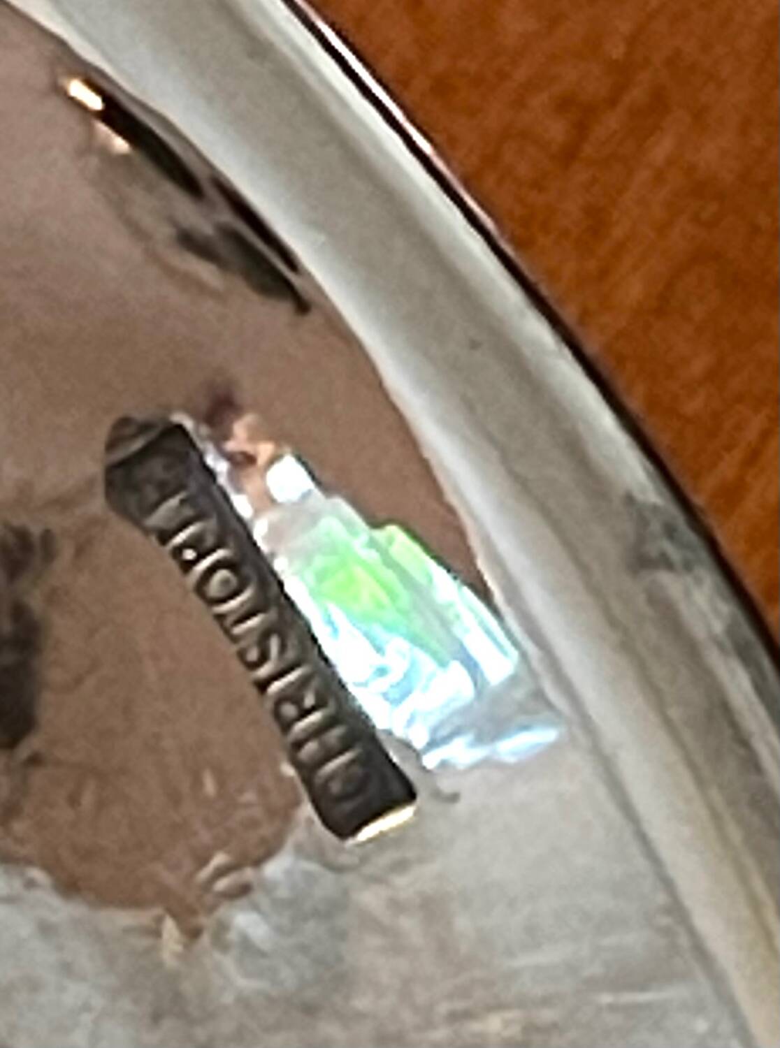 Christofle ribbon and bell-shaped salad serving pieces, very beautiful and