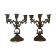 Pair of baroque brass candle holders