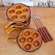 Set Of 4 Vintage French Escargot Snail Cook Pots 6 Snail Wells With Forks 3488