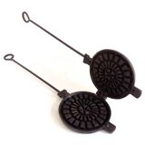 Antique Waffle Iron. French Godin Waffle Maker. Cast Iron Waffle Pan.