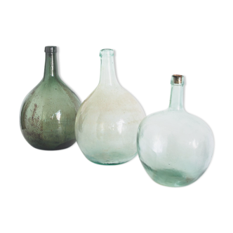 Set of 3 vintage demijohns, Spain 1950