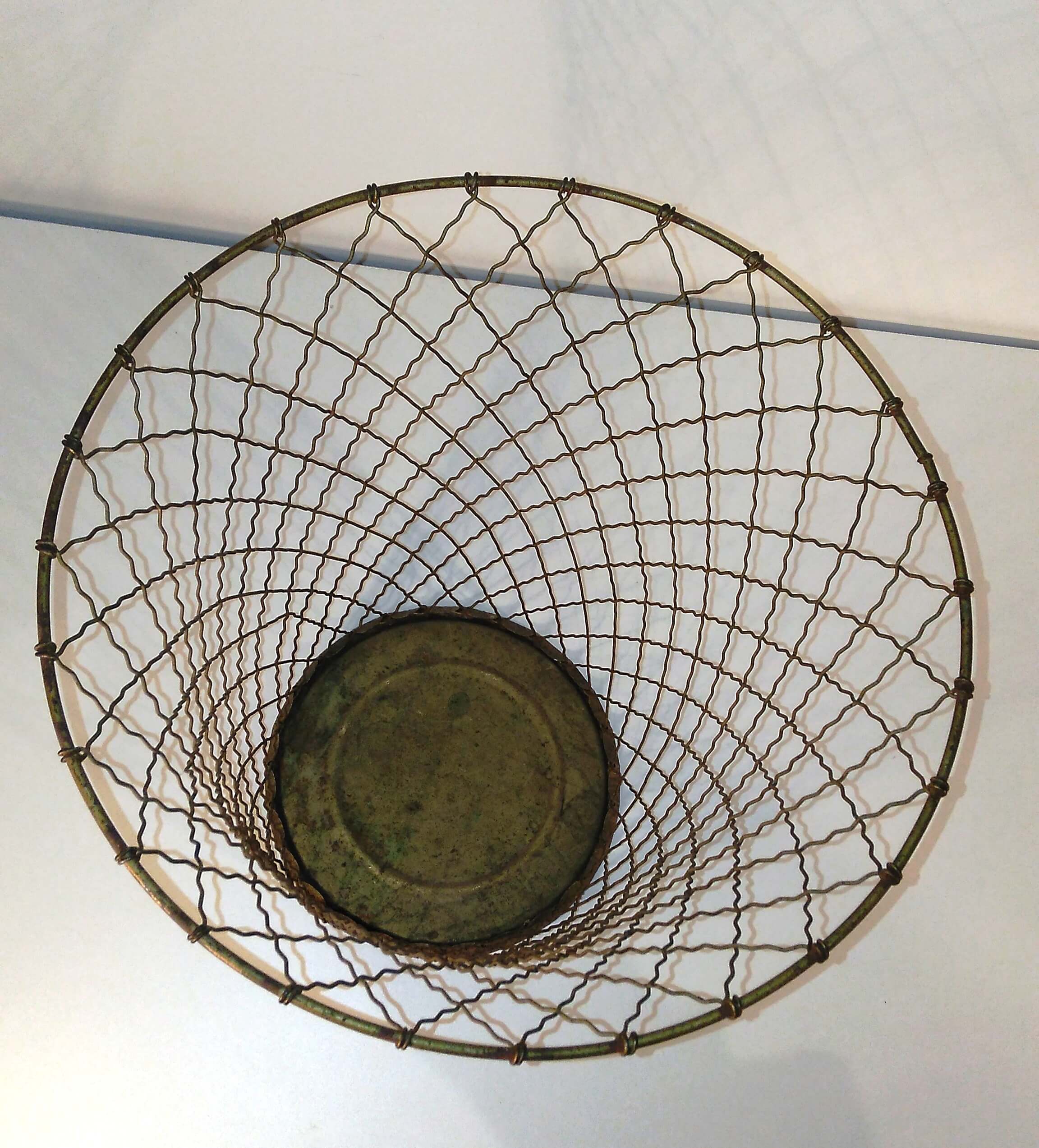 Vintage wired metal paper basket