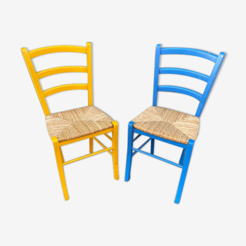 Paire de chaises rustique bistrot