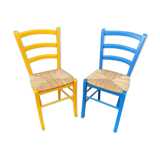 Paire de chaises rustique bistrot