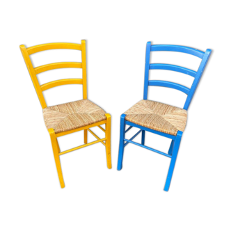 Paire de chaises rustique bistrot