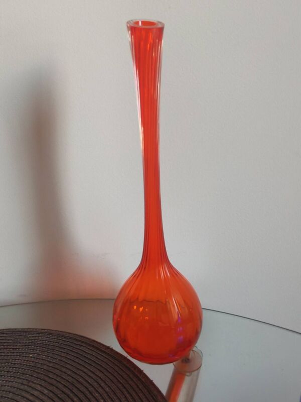 Série de 3 vases bouteilles en verre  scandinave et polonais 1970